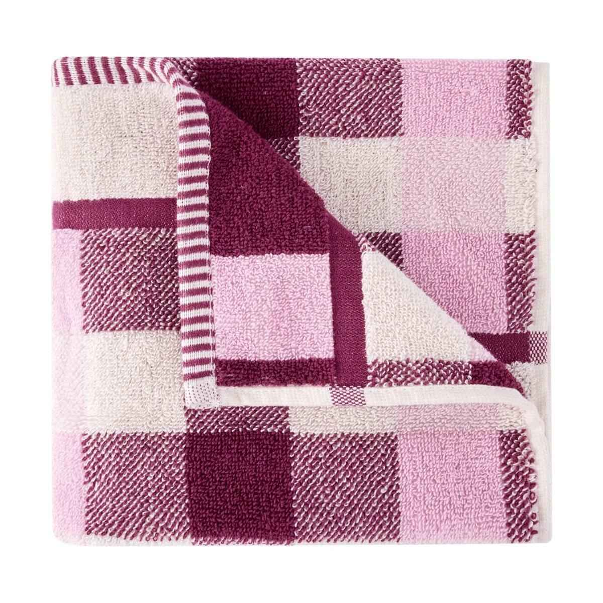 Cotton Check Hand Towel - Pink