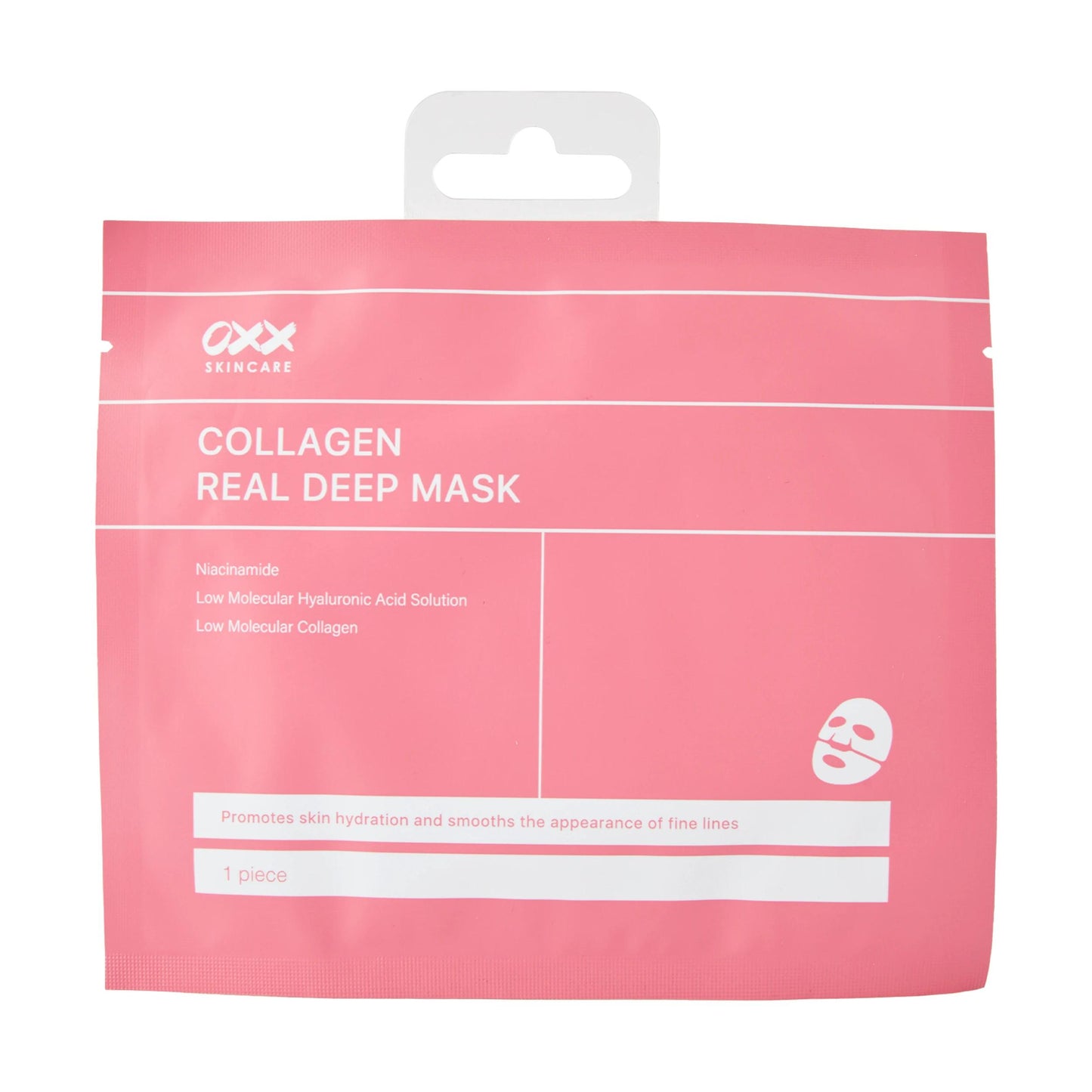 OXX Skincare Collagen Real Deep Mask - Niacinamide, Low Molecular Hyaluronic Acid Solution and Low Molecular Collagen