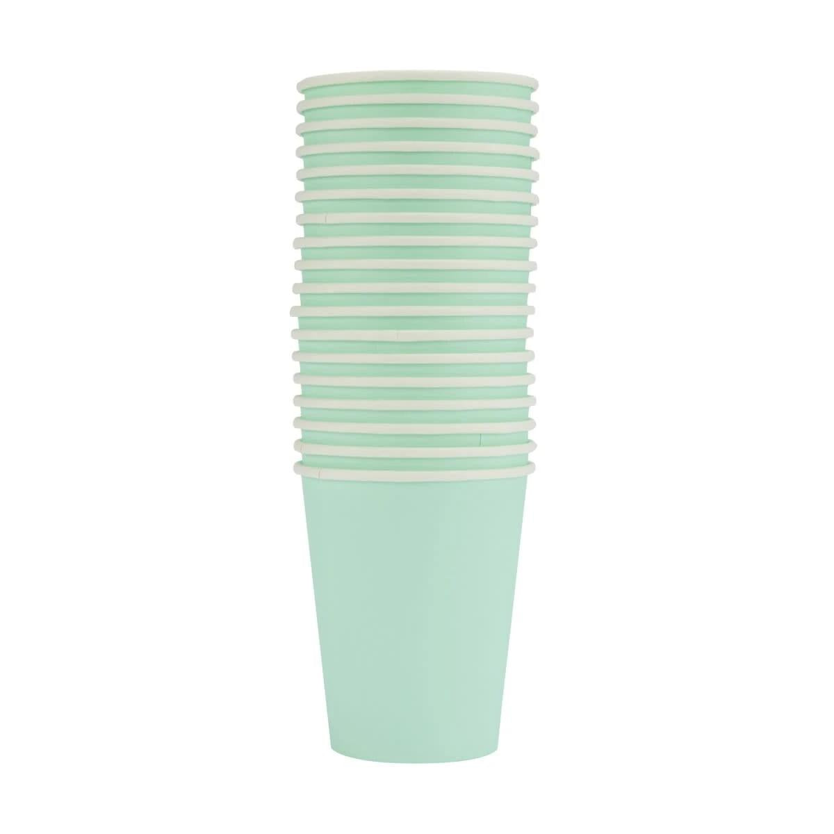 18 Pack Pastel Green Paper Cups