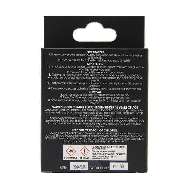 24 Pack Artificial Nails with Adhesive, Pointed Stiletto Shape, Gem Hearts - OXX Cosmetics