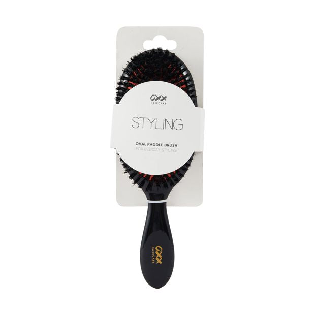 Styling Oval Paddle Brush, Black and Orange - OXX Haircare