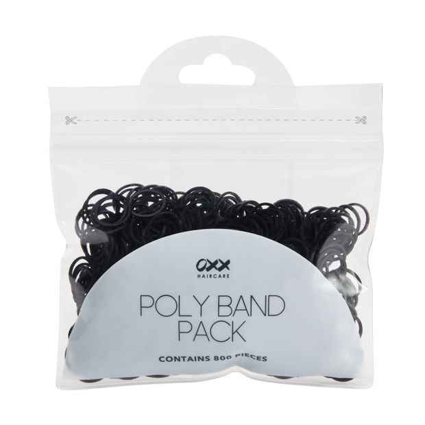 800 Piece Poly Band Pack, Black - OXX Haircare