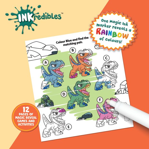 INKredibles Jurassic World Explorers Mess Free Magic Ink Pictures! - Book