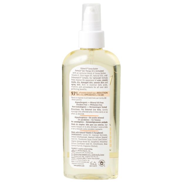 Palmer's Cocoa Butter Formula Skin Therapy Oil 150ml - Cocoa Butter, Vitamin E, Argan Oil, Rosehip Oil, Sunflower Seed Oil and Sesame Oil