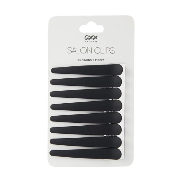 8 Piece Black Salon Hair Clips - OXX Haircare