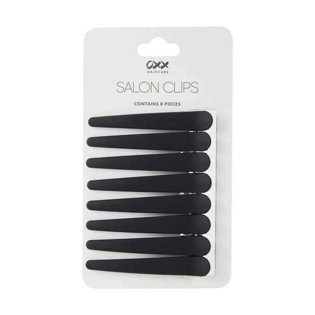 8 Piece Black Salon Hair Clips - OXX Haircare