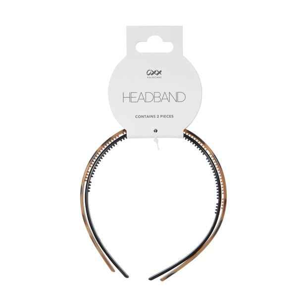 2 Piece Headband, Black and Tort - OXX Haircare