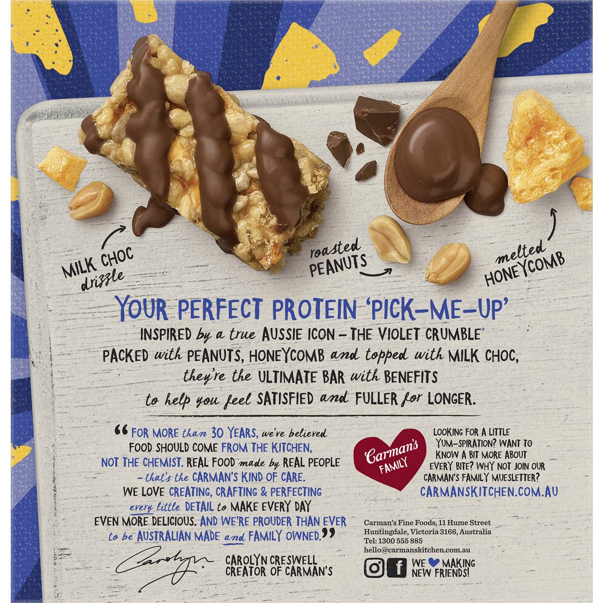 Carman's Protein Bars Voilet Crumble Limited Edition 200g x 5 pack