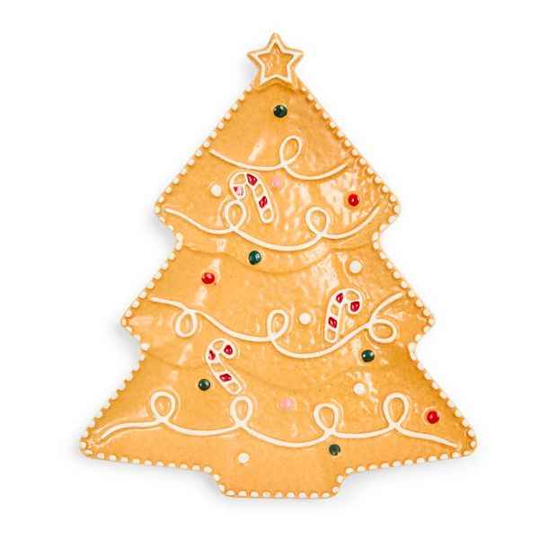 Set of 2 Gingerbread Tree Side Plates - Anko