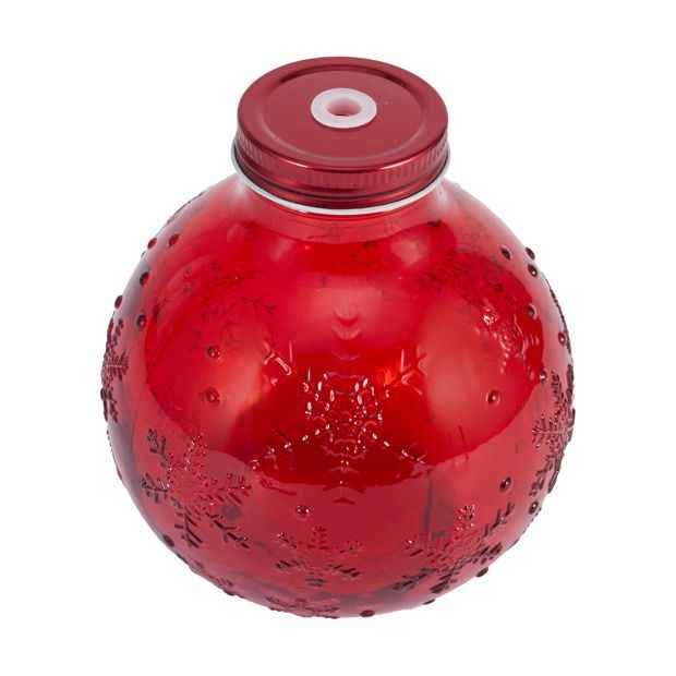 Red Bauble Drink Jar and Straw - Anko