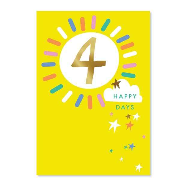 Connections from Hallmark 4th Birthday Card - Happy Days