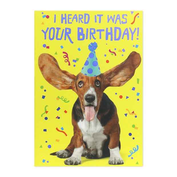 Birthday Card - Dog with Party Hat