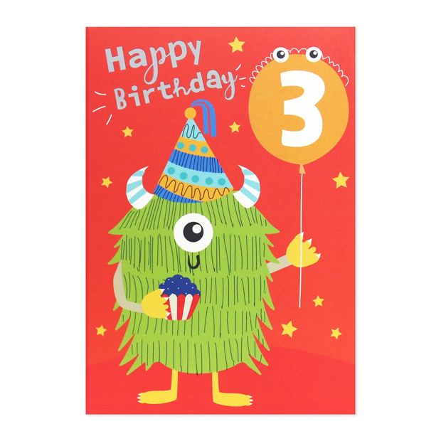 Connections from Hallmark 3rd Birthday Card - Monster