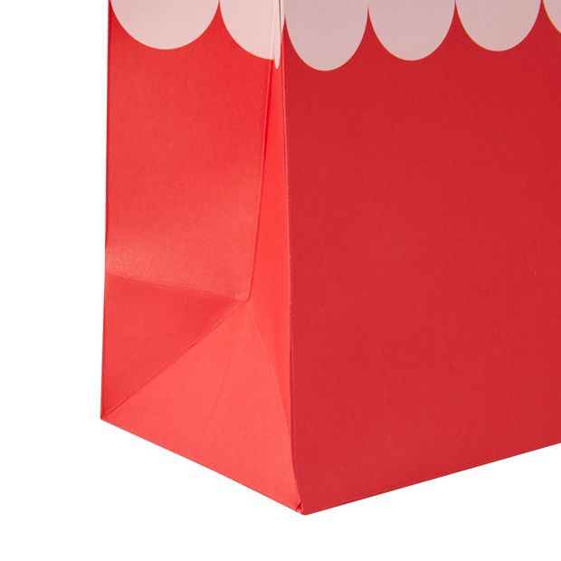 Pink and Red Scalloped Gift Bag, Medium - Anko