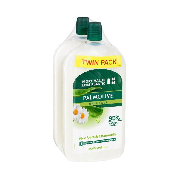 PALMOLIVE NATURALS HAND WASH ALOE VERA & CHAMOMILE REFILL 1L X 2 PACK