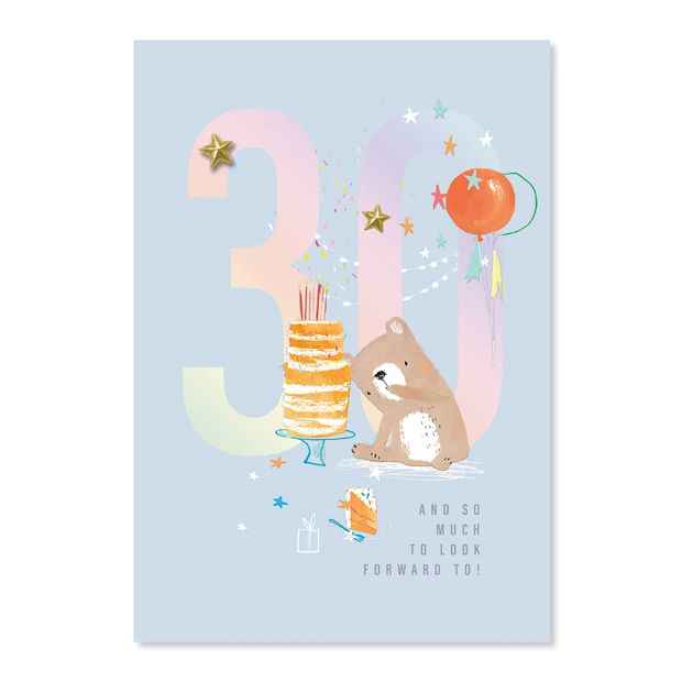 Connections from Hallmark 30th Birthday Card - Birthday Bear