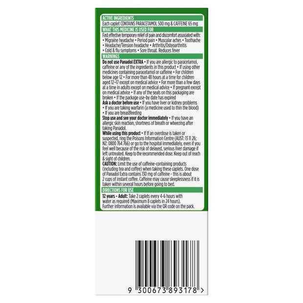 16 Pack Panadol Extra Tablets