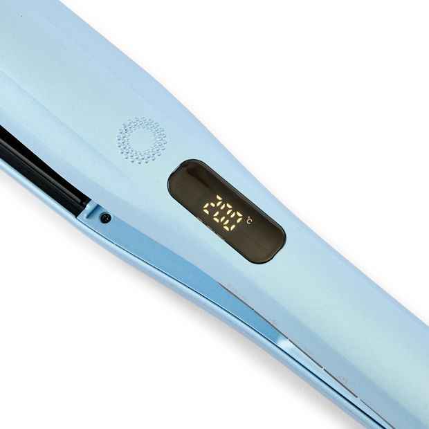 Blue Steam Hair Straightener with Ceramic Plates