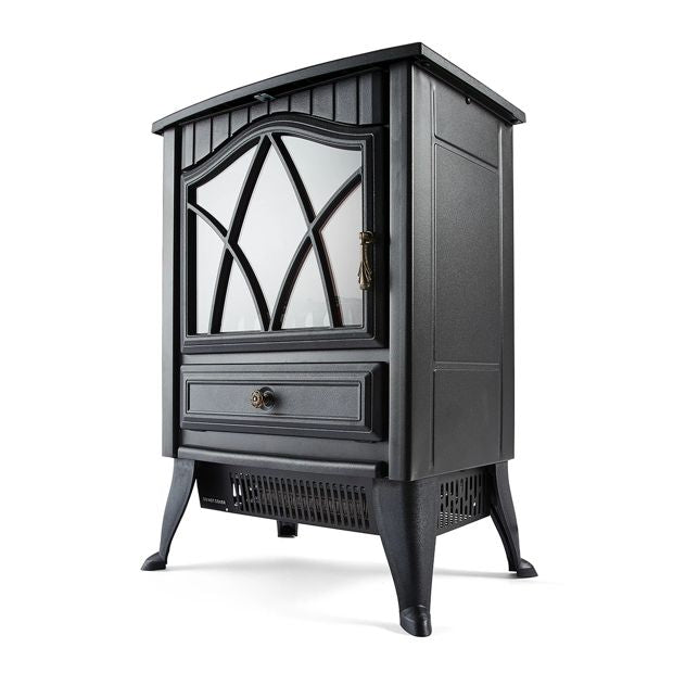 Anko Flame Effect Fireplace Heater - Black