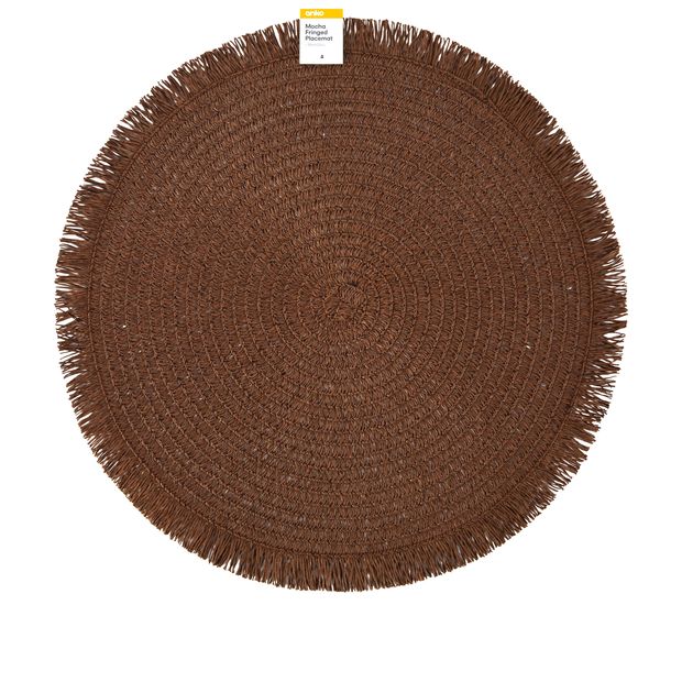 Anko Mocha Fringed Placemat