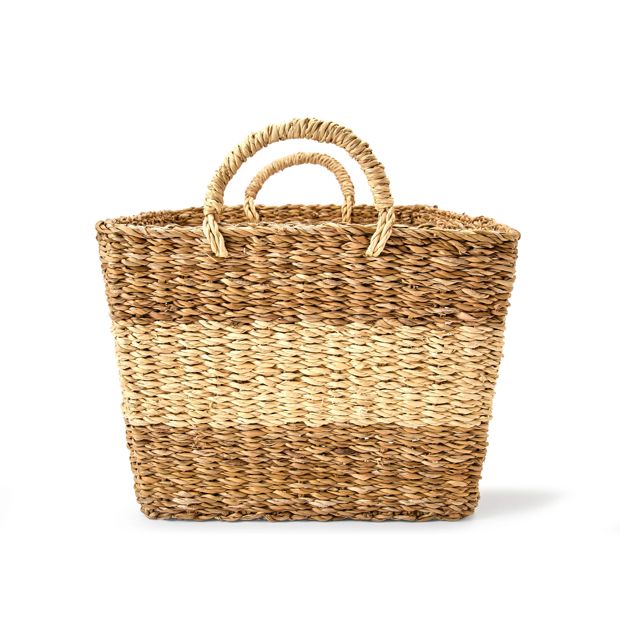 Anko Rectangle Stripe Basket, Natural