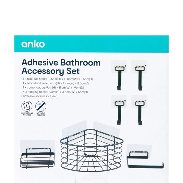 Anko Adhesive Bathroom Accessory Set