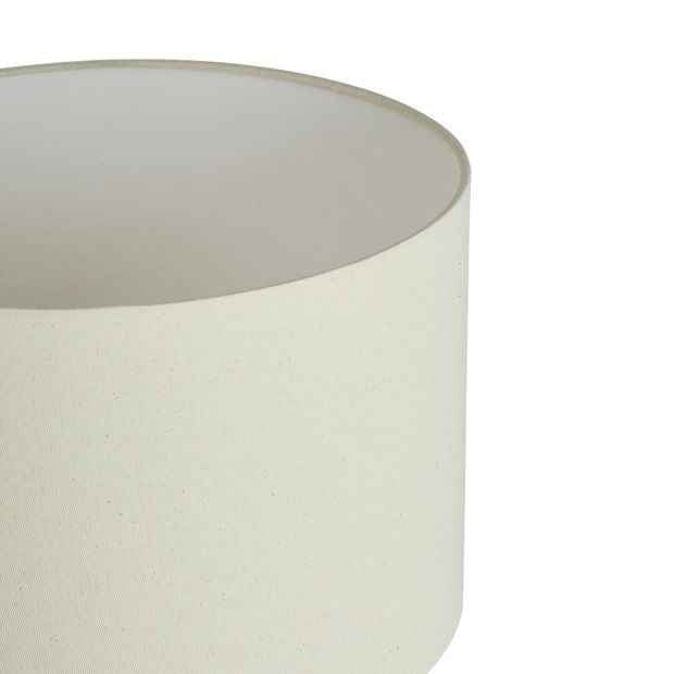 Oak-Look Table Lamp with Linen-Style Shade