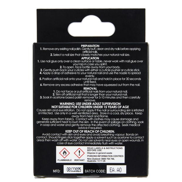OXX Cosmetics 24 Pack Artificial Nails with Adhesive, Pointed Stiletto Shape - Brown French Tips
