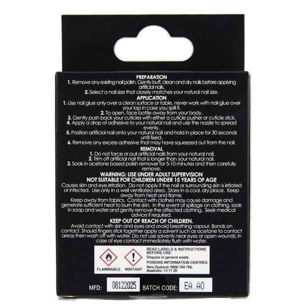 OXX Cosmetics 24 Pack Artificial Nails with Adhesive, Pointed Stiletto Shape - Brown French Tips