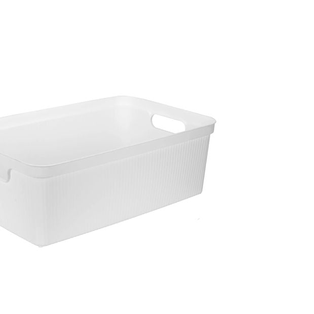 Anko 42L Ribbed Storage Tub - White