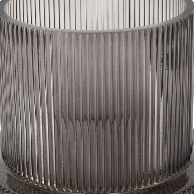 Anko Ribbed Smoke Glass Vase