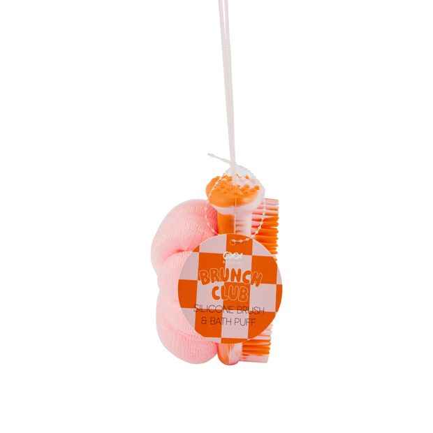 OXX Bodycare Brunch Club Silicone Brush amd Bath Puff