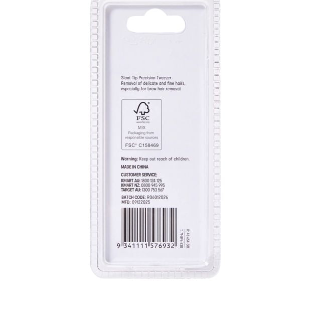 OXX Cosmetics Non-Slip Slant Tip Precision Tweezer