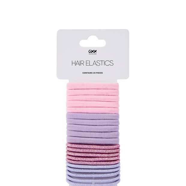 OXX Haircare 20 Piece Hair Elastics - Pink and Lilac