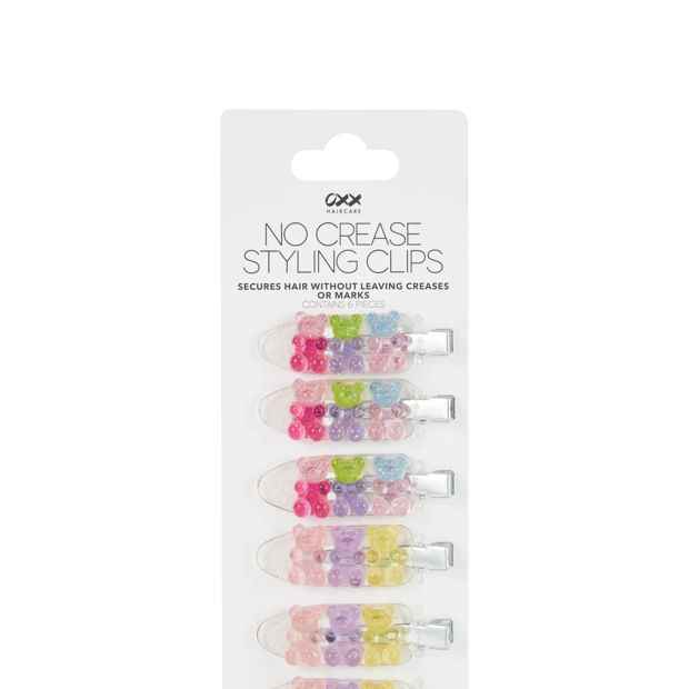 OXX Haircare 6 Pack No Crease Styling Clips - Gummy Bear