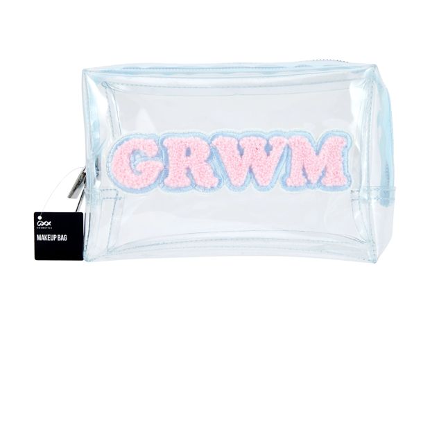 OXX Cosmetics Makeup Bag, Slogan - Blue and Pink