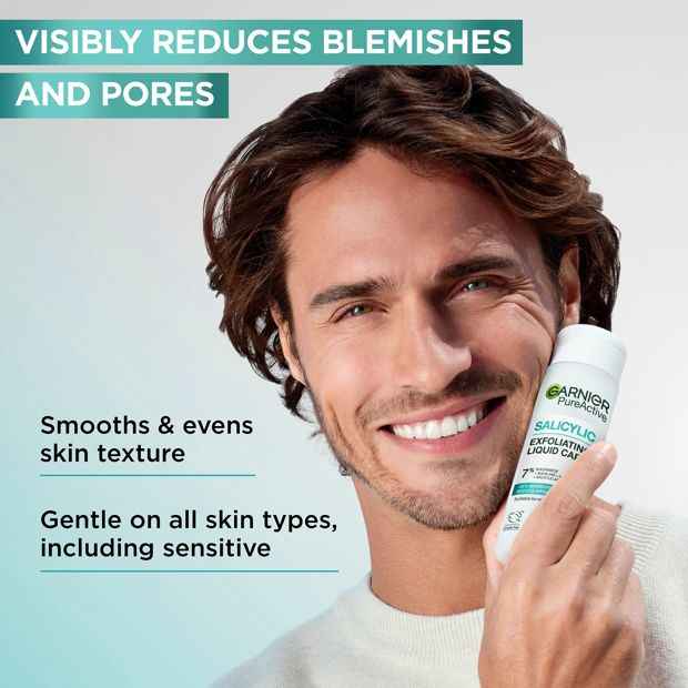 Garnier PureActive Salicylic Exfoliating Liquid Care 120ml - 7% Niacinamide, Squalane, AHA and Salicylic Acid