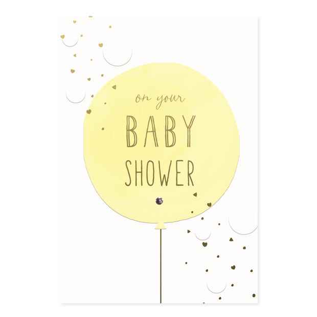 Hallmark Baby Shower Card - Yellow Balloon
