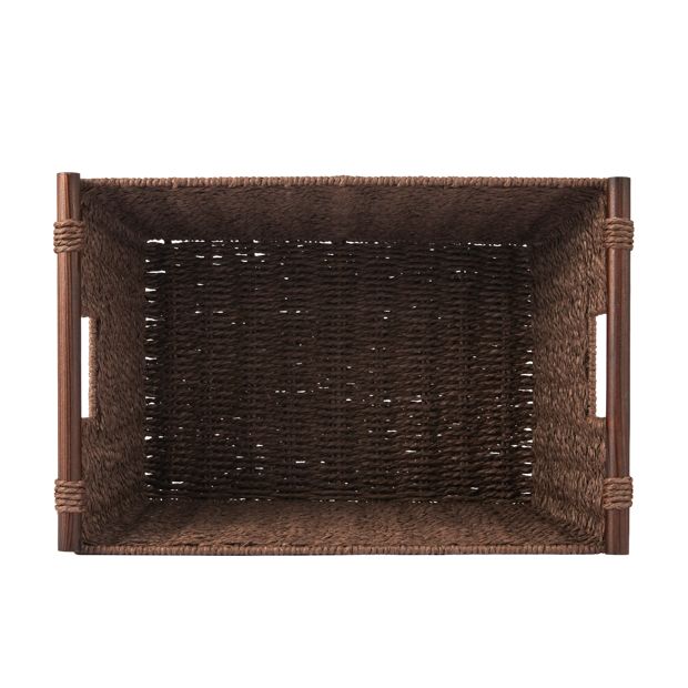 Anko Rectangle Wood Handle Basket- Chocolate