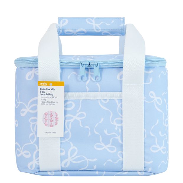 Anko Bow Twin Handle Lunch Bag - Blue