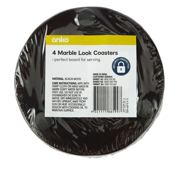 Anko 4 Marble Look Coasters