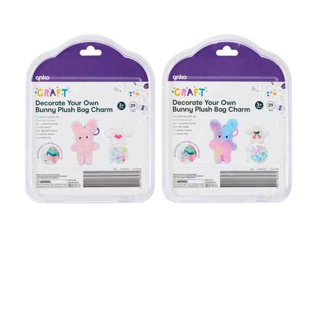 Anko 29 Piece Decorate Your Own Bunny Plush Bag Charm - Assorted