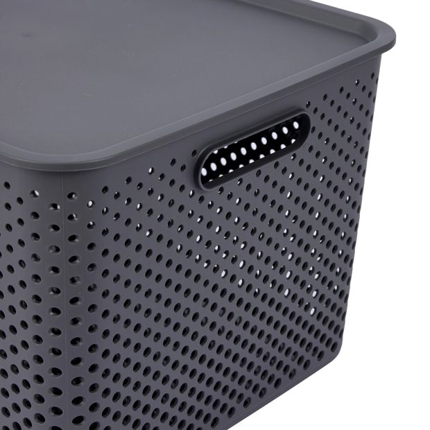 Anko 18L Dot Container - Charcoal