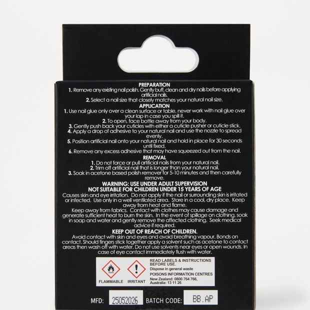 OXX Beauty 24 Pack Artificial Nails with Adhesive, Pointed Stilleto Shape - Blue French Tip