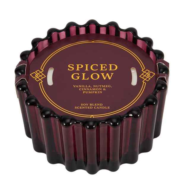 Anko Spiced Glow Ribbed Glass Candle