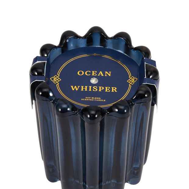 Anko Ocean Whisper Ribbed Glass Candle