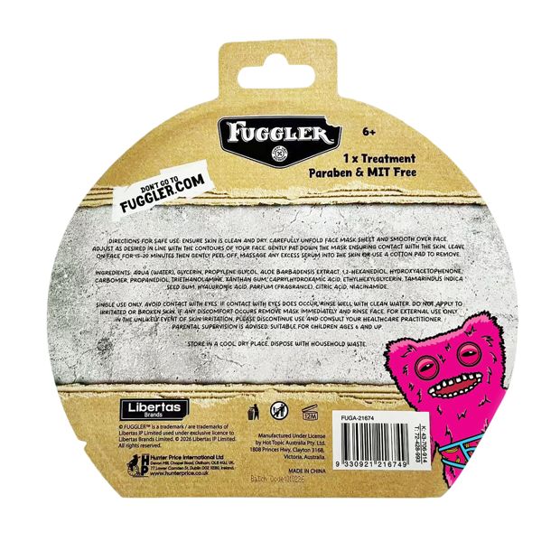 Fuggler Hydrating Pink Face Sheet Mask - Blueberry Scented