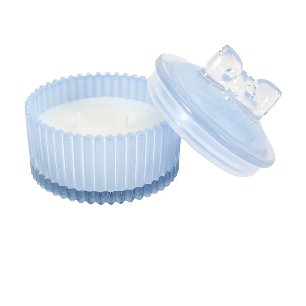 Anko Blue Bow Lid Glass Candle