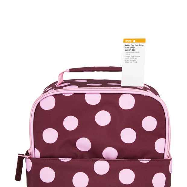 Anko Polka Dot Insulated Twin Deck Lunch Bag