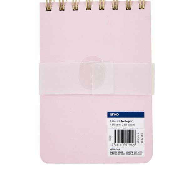 Anko A6 Notepad Spiral Leisure Club 80gsm 380 Pages